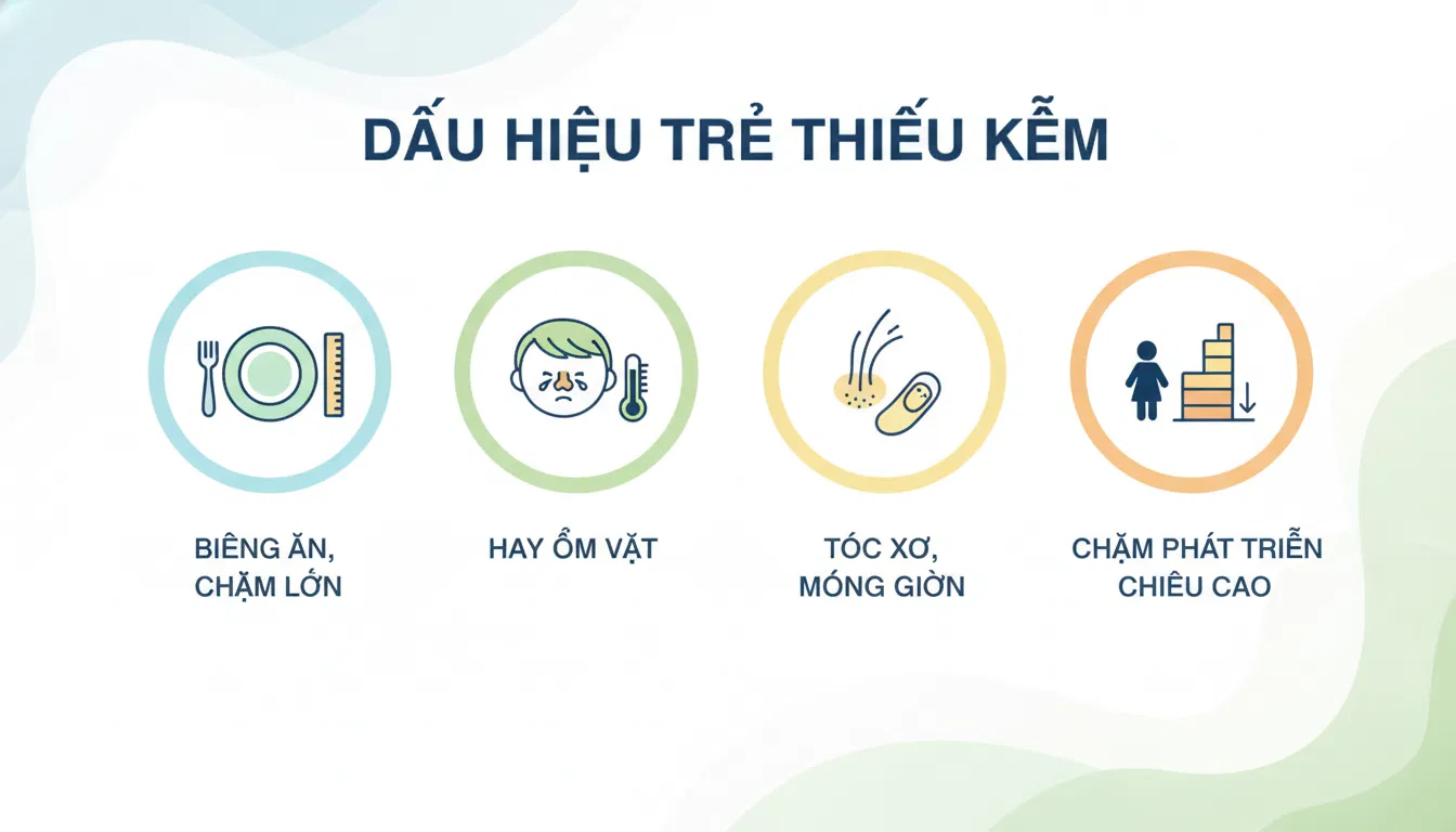 Dấu hiệu thiếu Kẽm ở trẻ