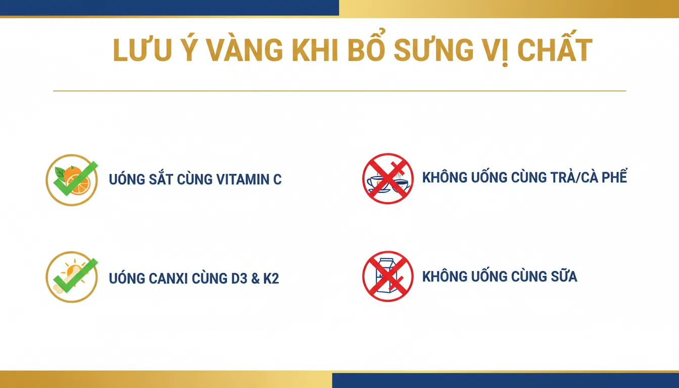 Lưu ý khi bổ sung vi chất
