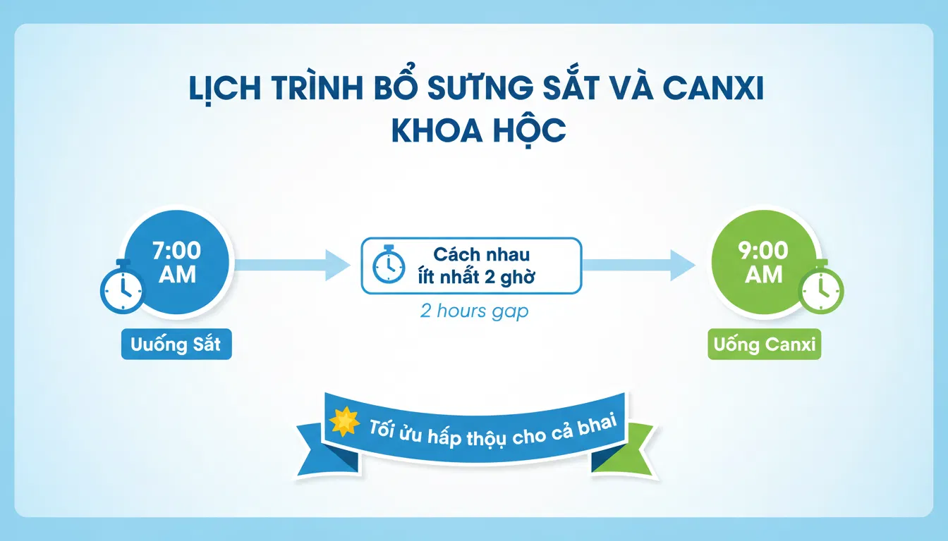 Lịch uống Sắt và Canxi chuẩn