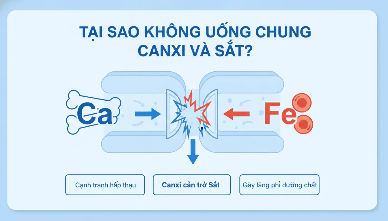 Tương tác cạnh tranh giữa Canxi và Sắt