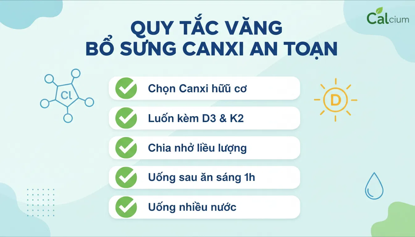 Quy tắc bổ sung Canxi an toàn