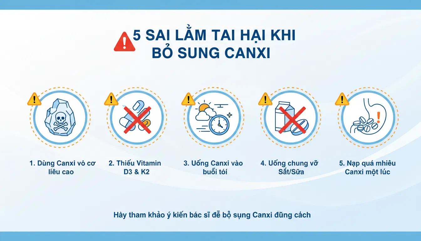 Các sai lầm khi uống Canxi