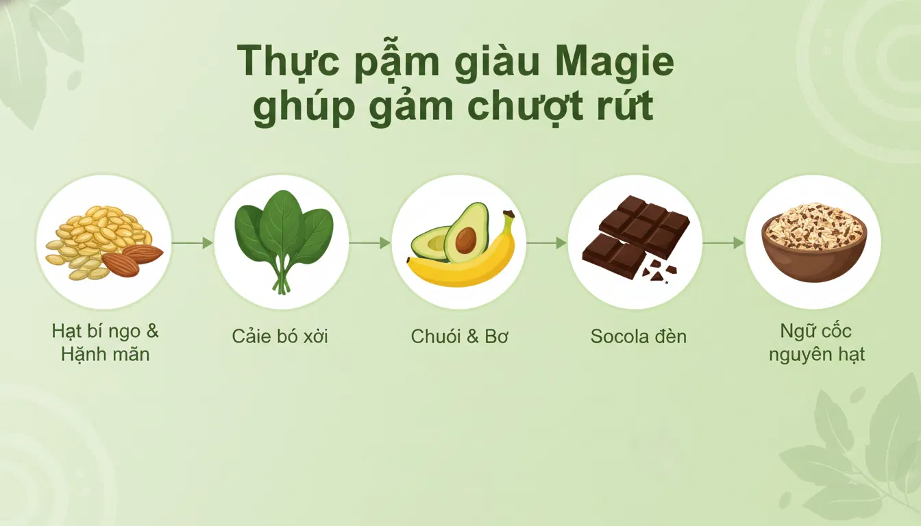 Thực phẩm giàu Magie giảm chuột rút