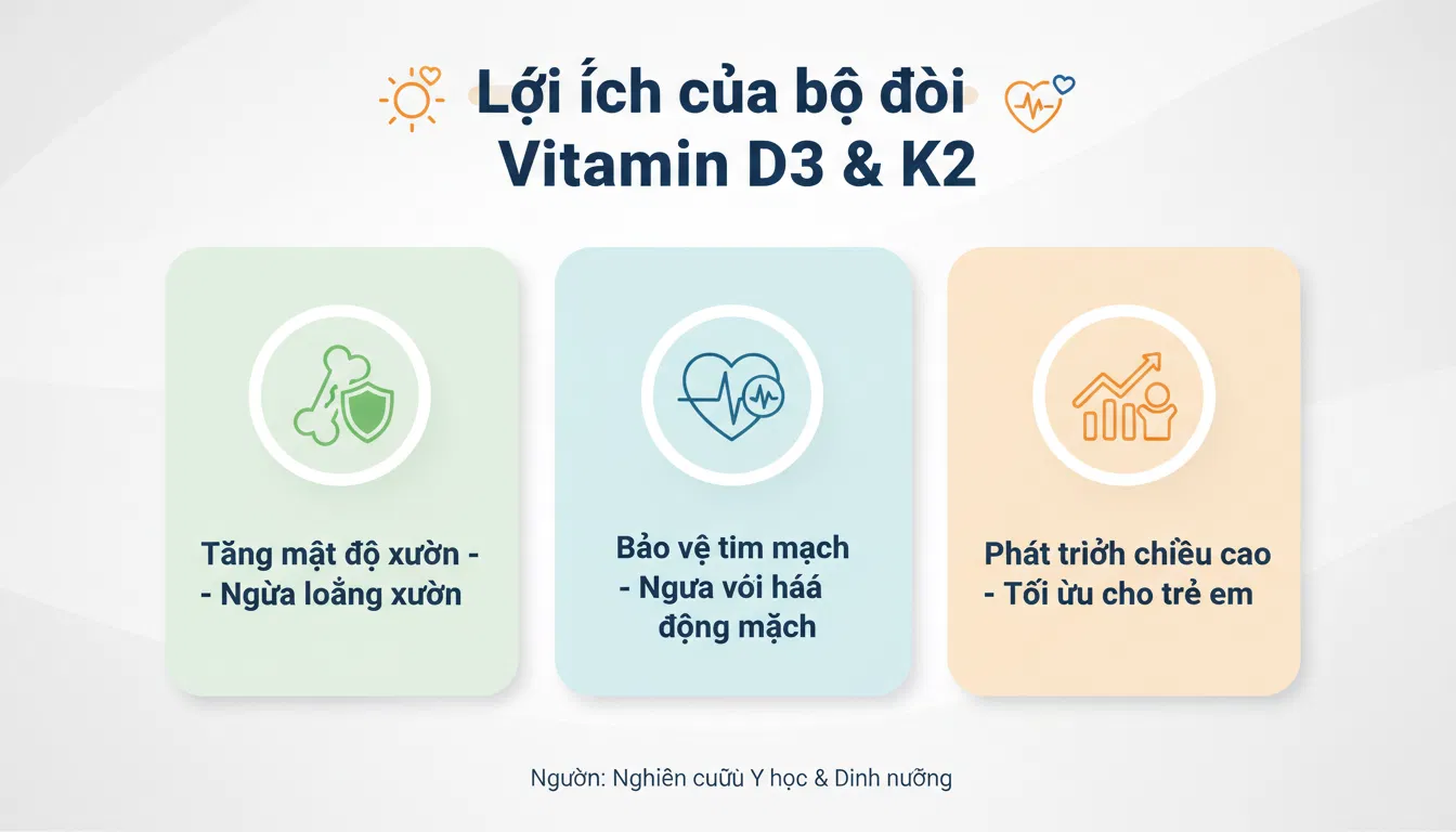 Lợi ích của bộ đôi D3K2