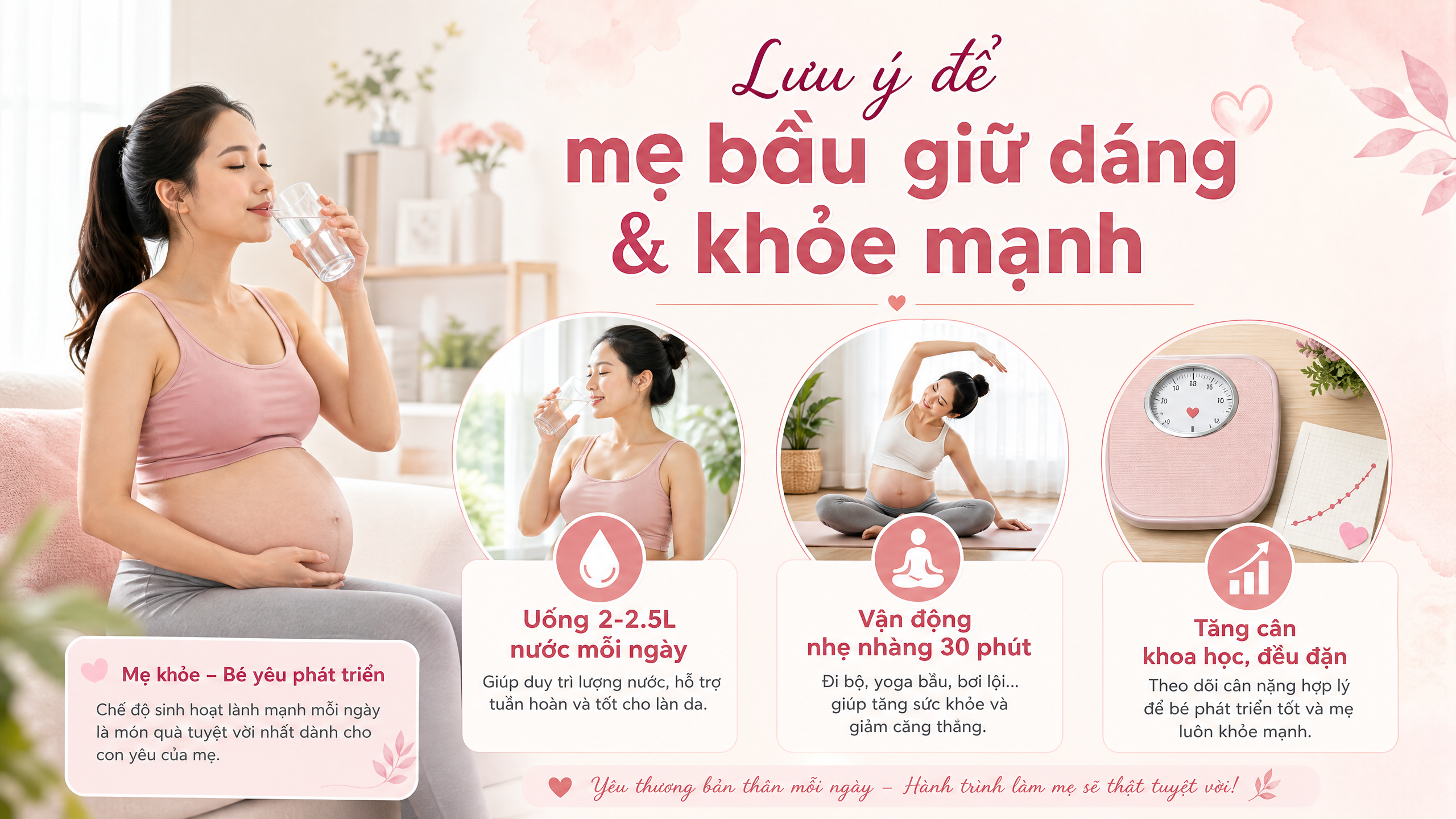 Lưu ý để mẹ bầu giữ dáng và khỏe mạnh
