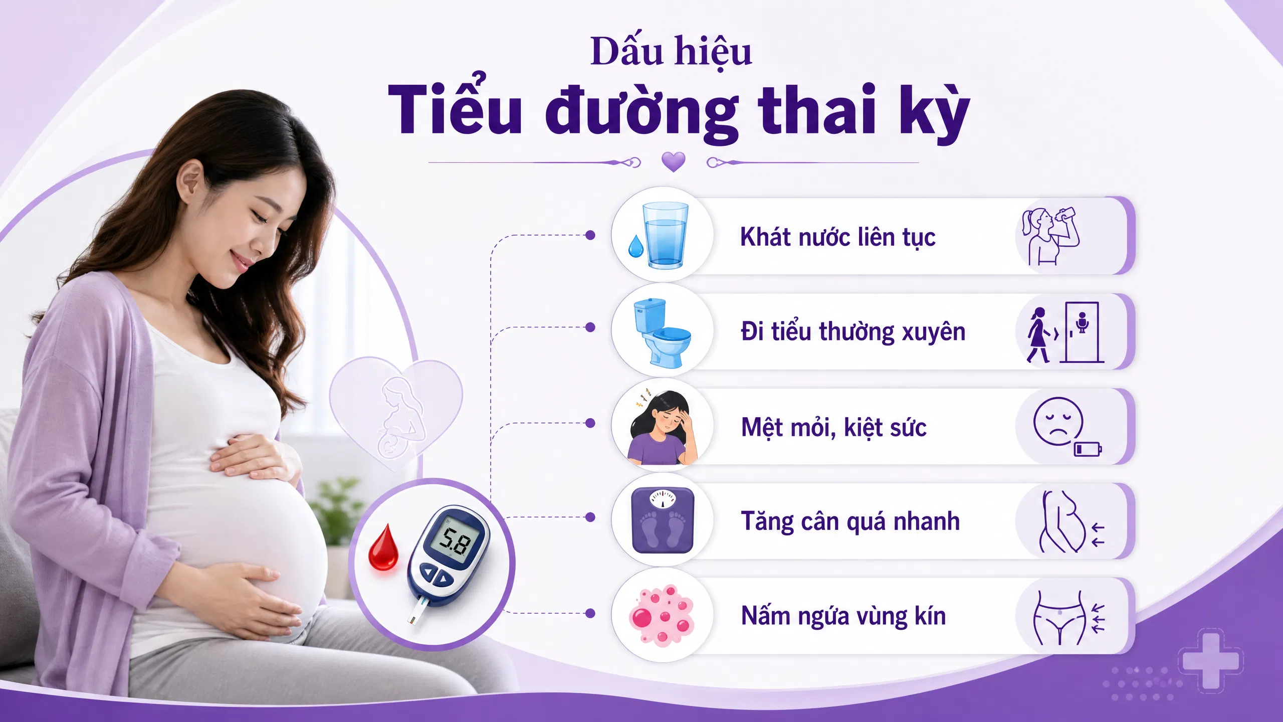 Dấu hiệu tiểu đường thai kỳ thường gặp