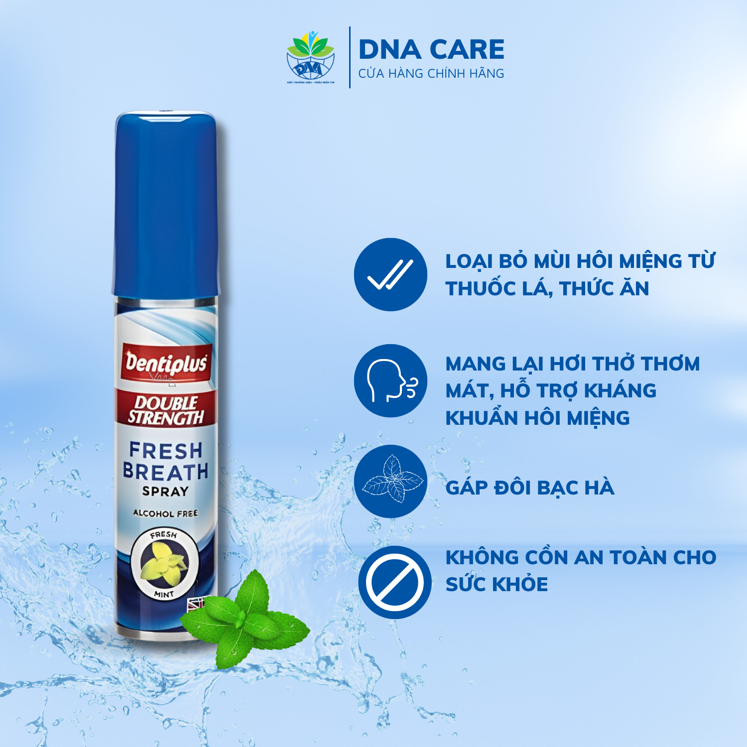 Xịt thơm miệng hương bạc hà Dentiplus hiệu quả gấp đôi chai 25ml