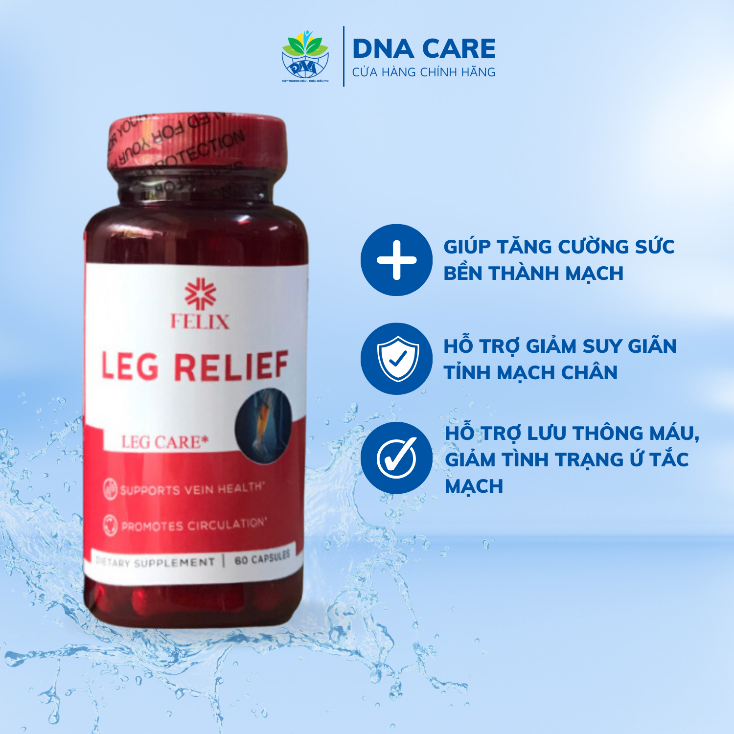 Viên uống hỗ trợ giãn tỉnh mạch chân Leg Lief Felix hộp 60 viên