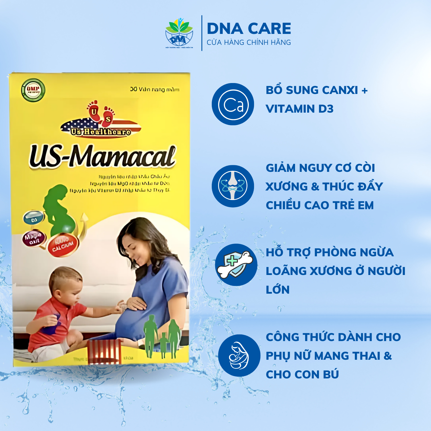 Viên uống bổ sung canxi USMAMACAL PLUS – Hỗ trợ xương răng chắc khỏe, giảm nguy cơ loãng xương